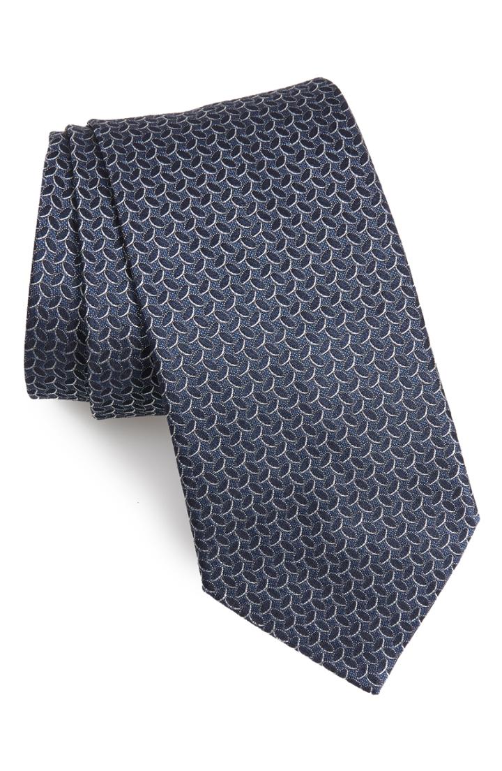 Men's John Varvatos Star Usa Geo Oval Silk Tie, Size - Blue