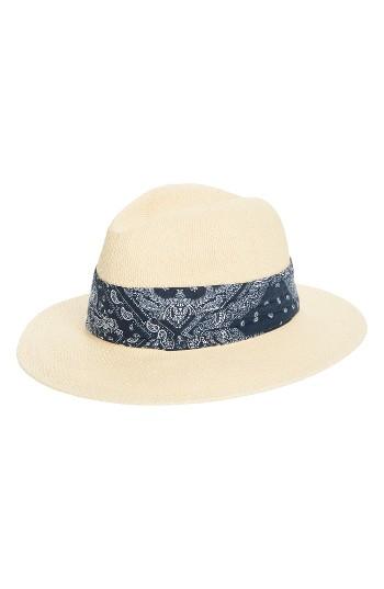 Women's Topshop Bandana Straw Fedora - Beige