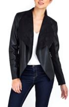 Women's Wallis Faux Leather Waterfall Jacket Us / 8 Uk - Black