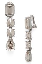 Women's Oscar De La Renta Classic Crystal Linear Drop Earrings