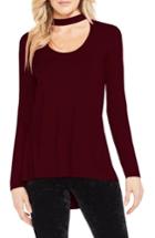 Women's Vince Camuto Mock Choker Neck Long-sleeve Top - Red