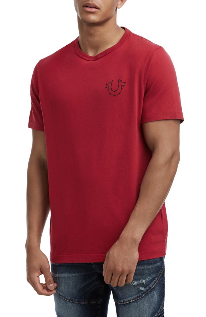Men's True Religion Brand Jeans Barbed Wire Logo T-shirt, Size - Red