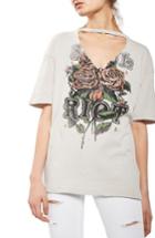 Women's Topshop Riot Choker Tee