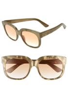 Women's Gucci 56mm Sunglasses - Pearled Taupe/ Orange Gradient