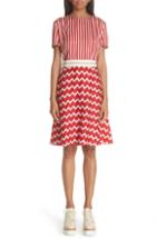 Women's Stella Mccartney Zigzag Stripe Silk Dress Us / 38 It - Red