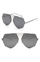 Women's Smoke X Mirrors Geo 8 60mm Sunglasses - Silver/ Silver Mirror