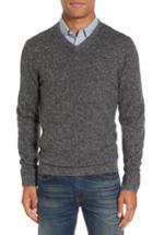Men's Nordstrom Men's Shop Cashmere V-neck Sweater, Size - Black