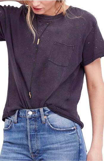 Women's Free People Vintage Pocket Tee - Black