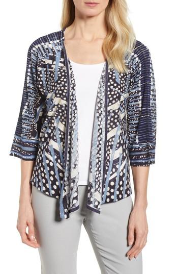 Women's Nic+zoe Pacific Coast Four-way Convertible Print Cardigan - Blue