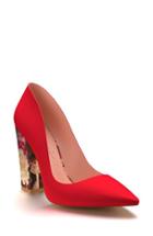 Women's Shoes Of Prey Block Heel Pump B - Red