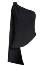 Women's Brandon Maxwell Pleated Pebble Crepe One-shoulder Top