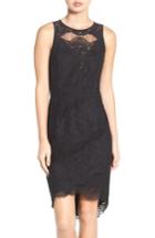 Women's Adelyn Rae Lace High/low Sheath Dress - Black