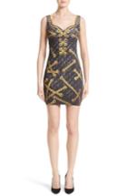 Women's Moschino Trope L'oeil Quilted Chain Dress Us / 38 It - Black