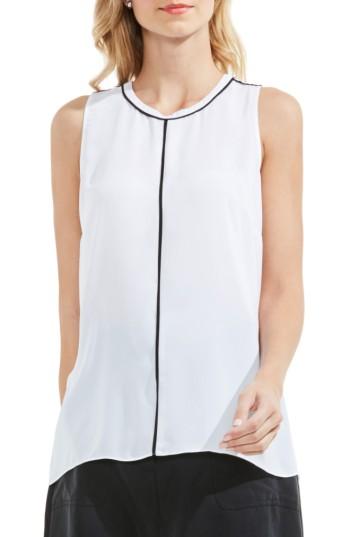 Women's Vince Camuto Contrast Trim Blouse - White