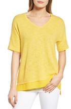 Women's Chaus Woven Hem Marled Knit Top