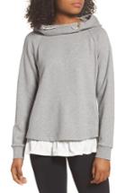 Women's Kate Spade New York Ruffle Hoodie Sweatshirt, Size - Grey