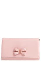Women's Ted Baker London Melisia Bow Leather Mantinee Wallet On A Chain - Pink