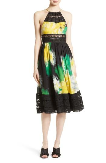 Women's Tracy Reese Lace Inset Halter Dress - Yellow