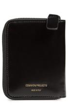 Men's Common Projects Patent Leather Zip Wallet - Black