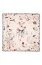 Women's Alexander Mcqueen Treasure Skull Silk Scarf, Size - Pink