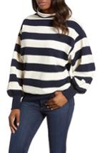 Women's Everleigh Blouson Sleeve Rolled Neck Sweater, Size - Blue