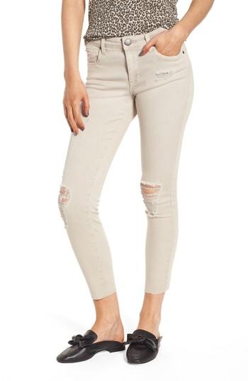 Women's Sts Blue Emma Distressed Raw Hem Skinny Jeans - Grey
