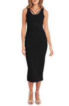 Women's Michael Stars Reversible Stretch Cotton Midi Dress - Black