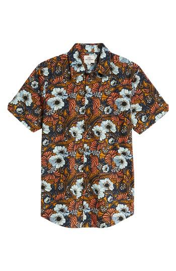 Men's Ben Sherman Psychedelic Floral Modern Fit Short Sleeve Sport Shirt