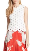 Women's Alice + Olivia Reva Medallion Crochet Sweater - White