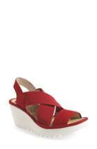 Women's Fly London Yaji Cross Wedge Sandal .5-8us / 38eu - Red