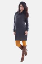 Women's Everly Grey 'marina' Cowl Neck Maternity Sweater Dress - Grey