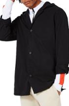 Men's Topman Hooded Overshirt Jacket - Black
