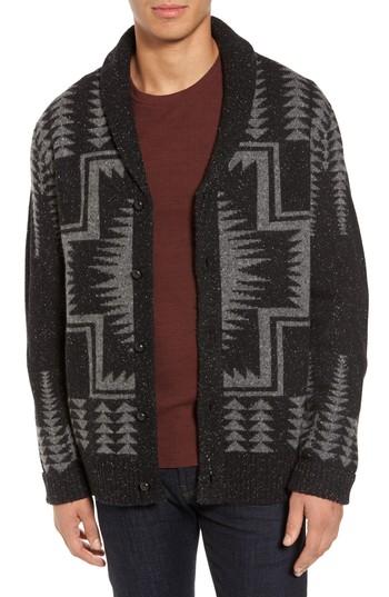 Men's Pendleton Harding Shawl Collar Cardigan, Size - Black