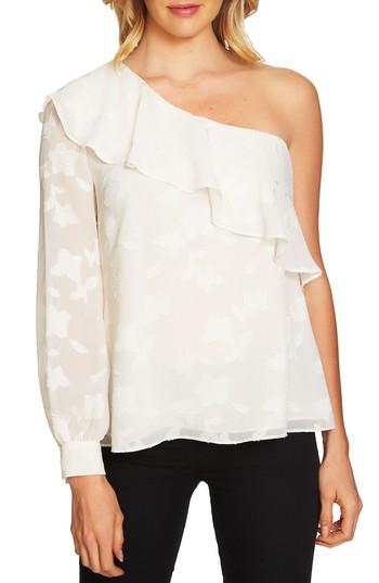Women's Cece Ruffled One-shoulder Top - Ivory