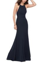 Women's Wtoo Chiffon Tie Back Gown - Blue