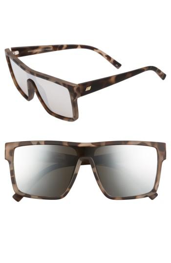Women's Le Specs Minimal Magic 54mm Mirror Sunglasses - Tortoise Rubber