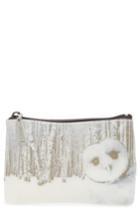 Catseye London Owl In Woods Zip Pouch, Size - Cream