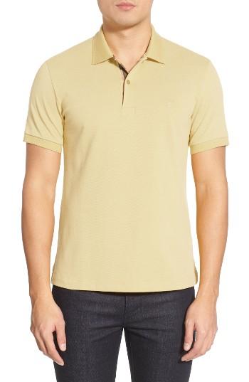 Men's Burberry Pique Polo - Yellow