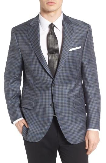 Men's Peter Millar Classic Fit Check Wool Sport Coat R - Grey
