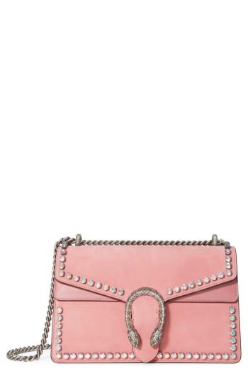 Gucci Small Dionysus Crystal Embellished Suede Shoulder Bag -