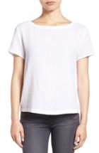 Women's Eileen Fisher Organic Cotton Bateau Neck Top, Size - White