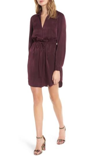 Women's Lush Payton Cinched Waist Dress - Burgundy