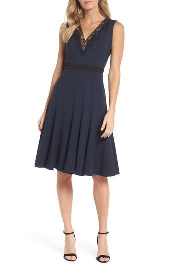 Women's Kobi Halperin Hazel Lace Trim V-neck Dress - Blue