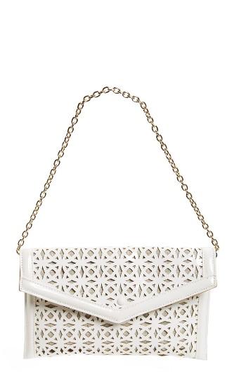 Sondra Roberts Perforated Faux Leather Clutch -