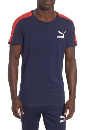 Men's Puma Slim Fit Classics T7 T-shirt - Blue