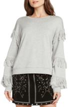 Women's Willow & Clay Fringed French Terry Sweatshirt - Grey
