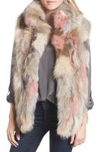 Women's Jocelyn Genuine Fox Fur Vest - Beige