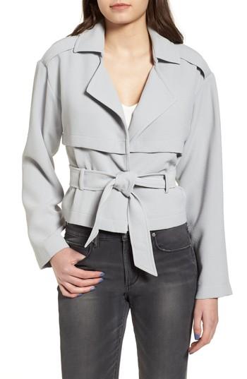 Women's Leith Crop Trench Jacket - Blue