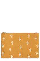 Madewell The Leather Pouch Clutch: Embossed Cactus Edition - Yellow