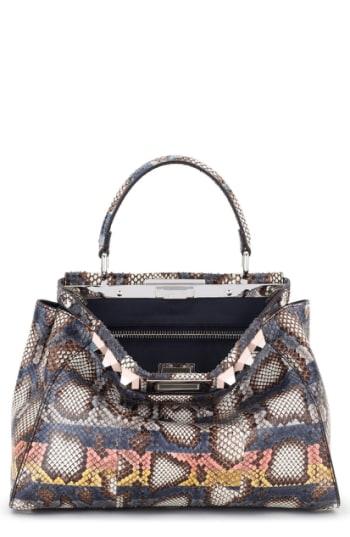 Fendi Medium Peekaboo Genuine Python Crossbody Bag -